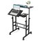 Stand Up Desk with Height Adjustable and Rolling Casters for Home